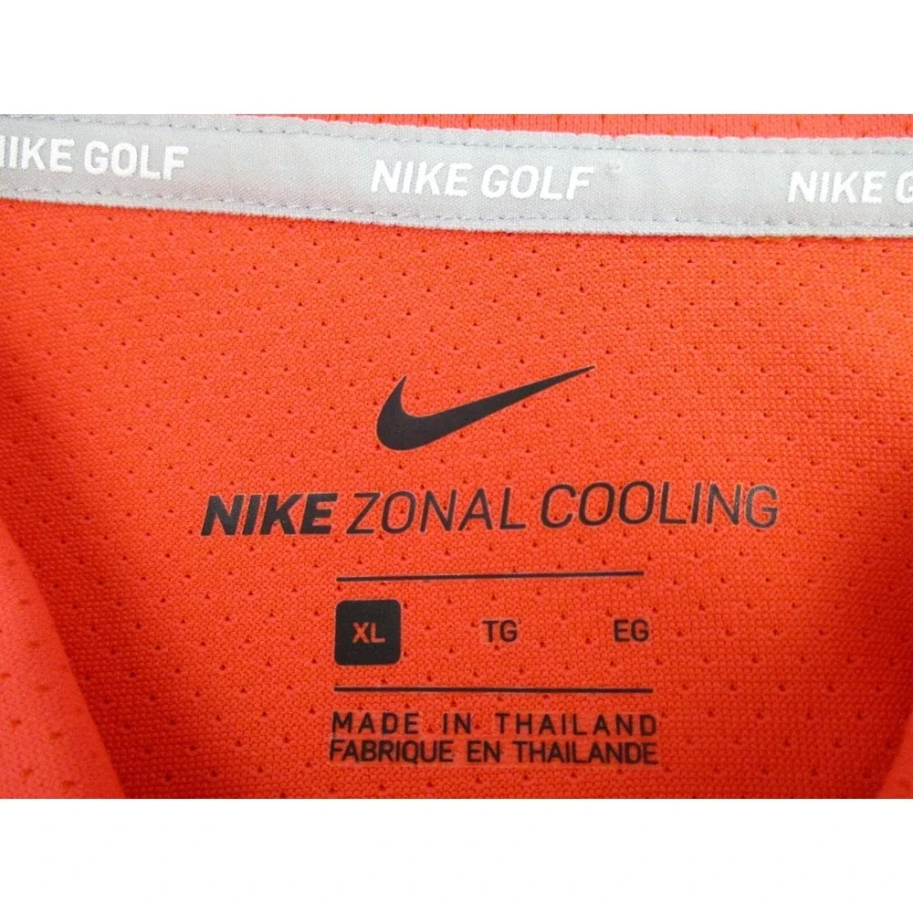 Nike Zonal Cooling Polo Shirt Mens XL Orange Short Sleeve Mesh Golf‎ Performance